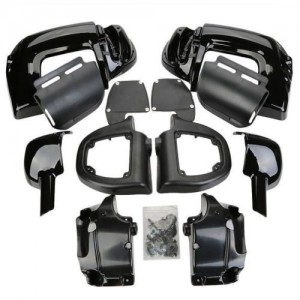 Lower Vented Leg Fairing Glove Box for Harley Road King Tour Electra Glide Black